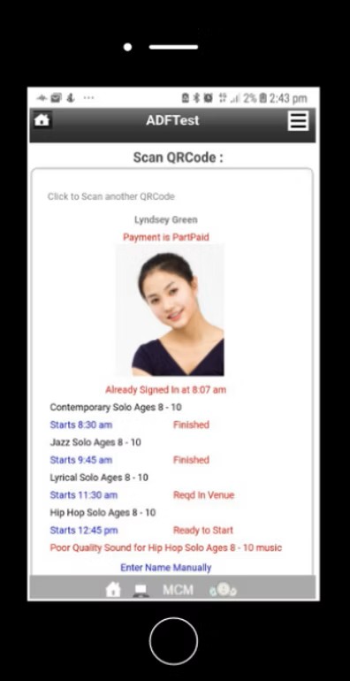 QR Code Entry Screen